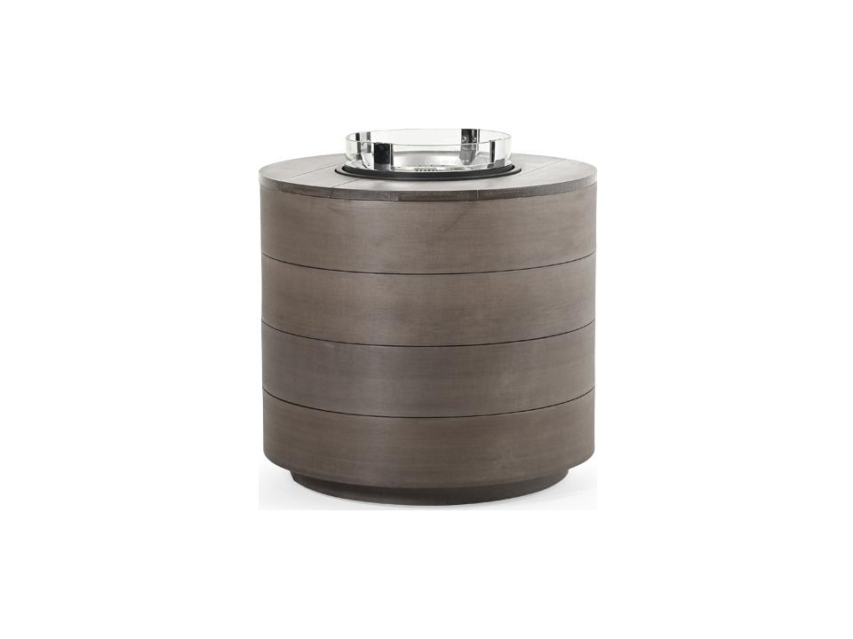 Miramar PoliSoul Round Outdoor Fire Pit Table with Wind Guard