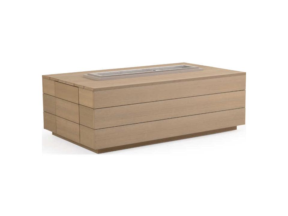 Miramar PoliSoul Rectangular Outdoor Patio Fire Pit Table