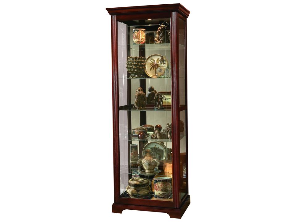 PFC Curios Two Way Sliding Door Curio Cabinet in Victorian Cherry