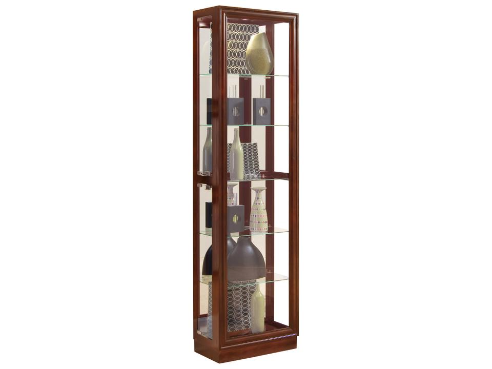 PFC Curios Slim Modern Curio Cabinet in Chocolate Cherry II