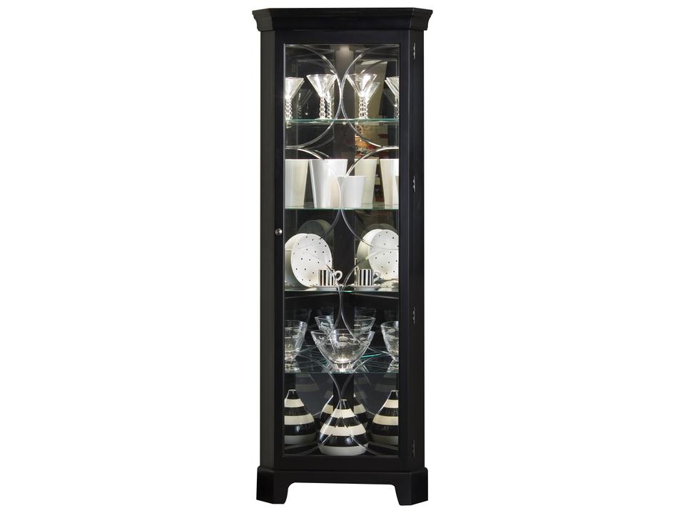 PFC Curios Corner Curio Cabinet Oxford Black Finish