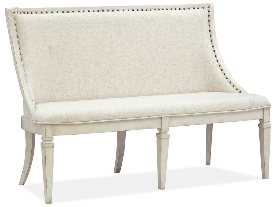 Newport Alabaster White Upholstered Accent Bench