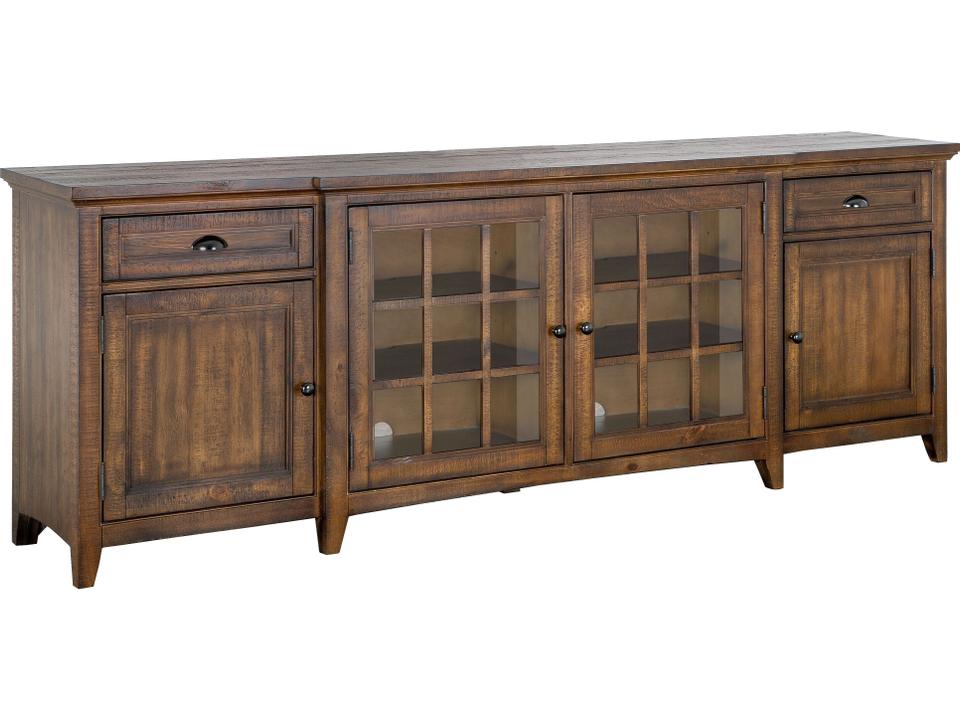 Bay Creek 90" Pine Wood Toasted Nutmeg Media Console