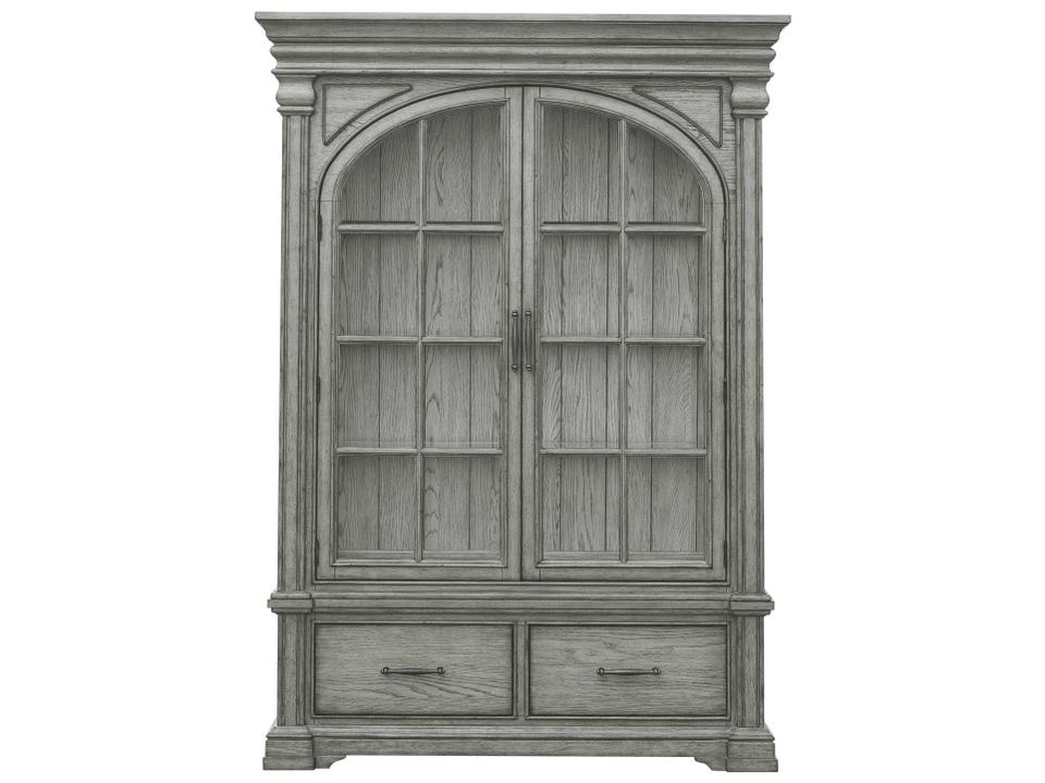 Madison Ridge Gray Hardwood Display China Cabinet