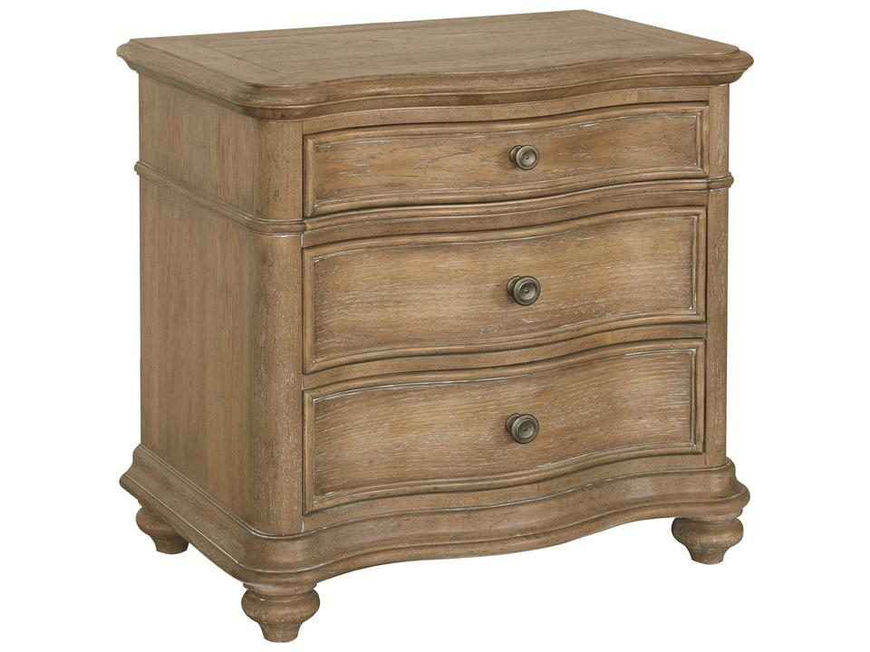 Weston Hills 3-Drawer Nightstand with USB in Flax Seed Finish