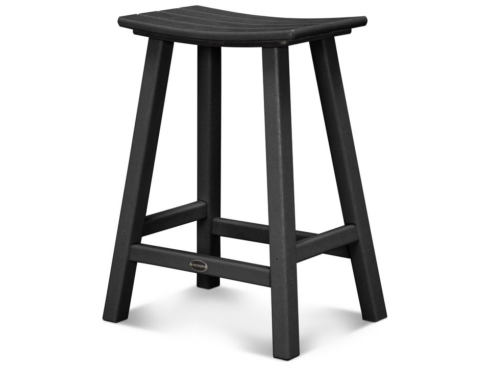 POLYWOOD Contempo 24-Inch Saddle Counter Stool in Recycled Plastic