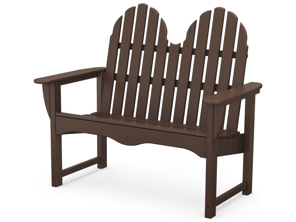 POLYWOOD Classic Adirondack 48 Inch 2-Seat Outdoor Bench in Slate Grey