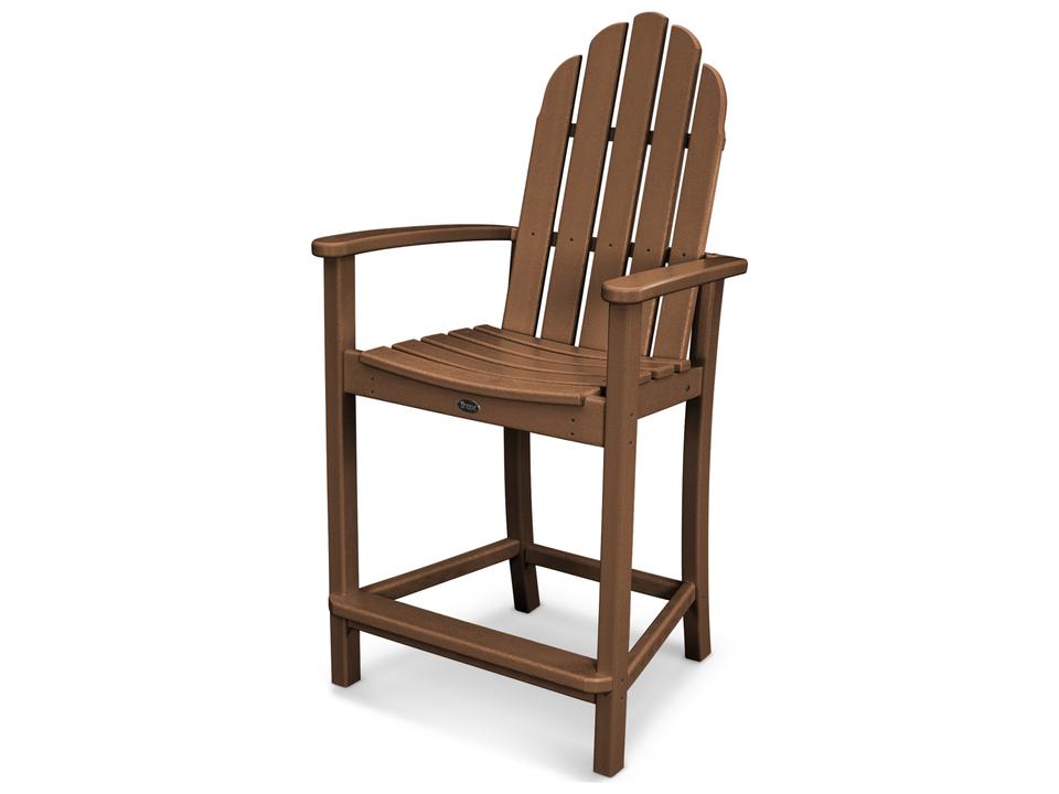 POLYWOOD Classic Adirondack Counter Chair in Slate Grey Recycled Plastic