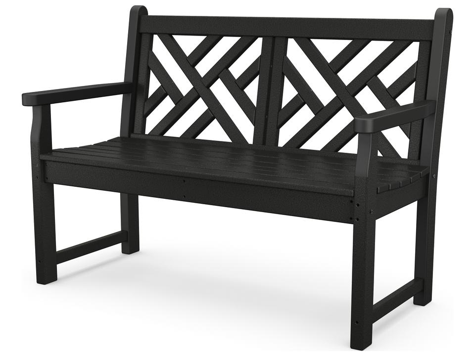 POLYWOOD Chippendale 48-Inch 2-Person Outdoor Bench in Slate Grey