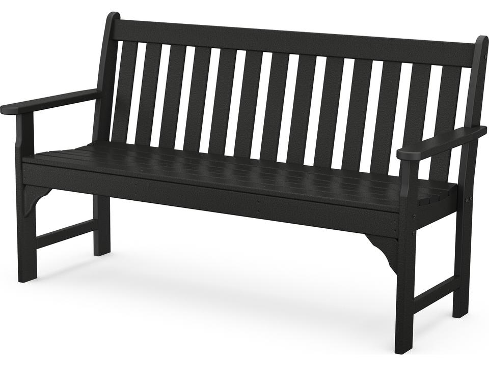 POLYWOOD Vineyard 60 Inch 3-Person Outdoor Bench in All-Weather Recycled Plastic