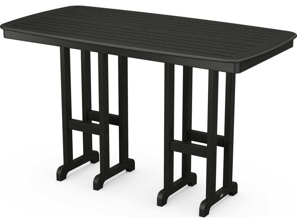 Nautical Recycled Plastic Rectangular Patio Bar Table
