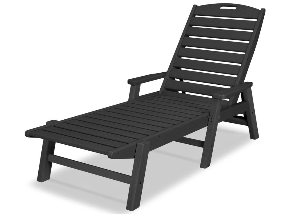 POLYWOOD Nautical Recycled Plastic Stackable Chaise Lounge