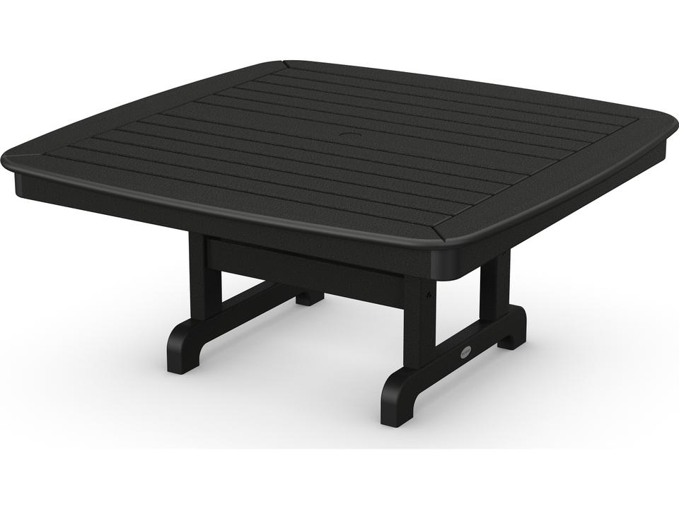 POLYWOOD Nautical 44 Inch Square Conversation Coffee Table in Slate Grey