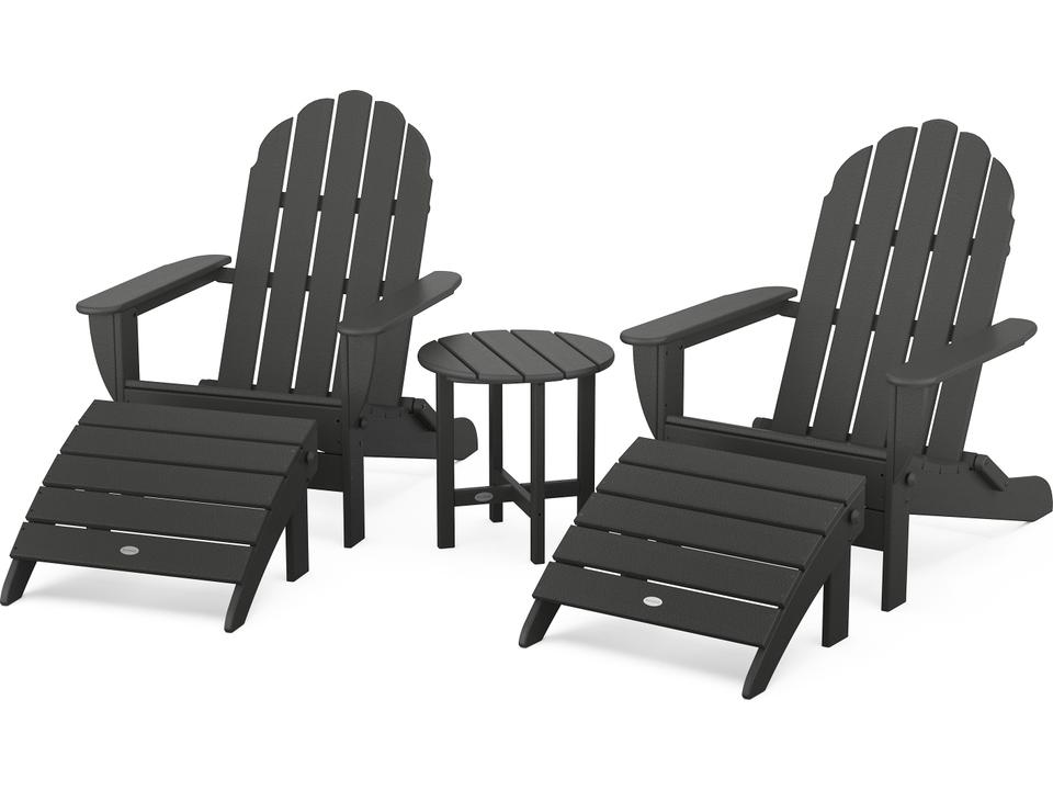 POLYWOOD Classic Adirondack Recycled Plastic 5-Piece Patio Lounge Set