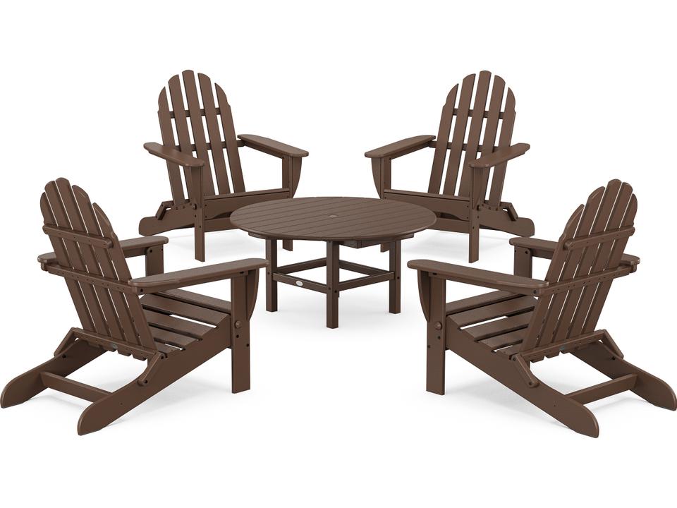 POLYWOOD Classic Adirondack Recycled Plastic 5-Piece Outdoor Lounge Set
