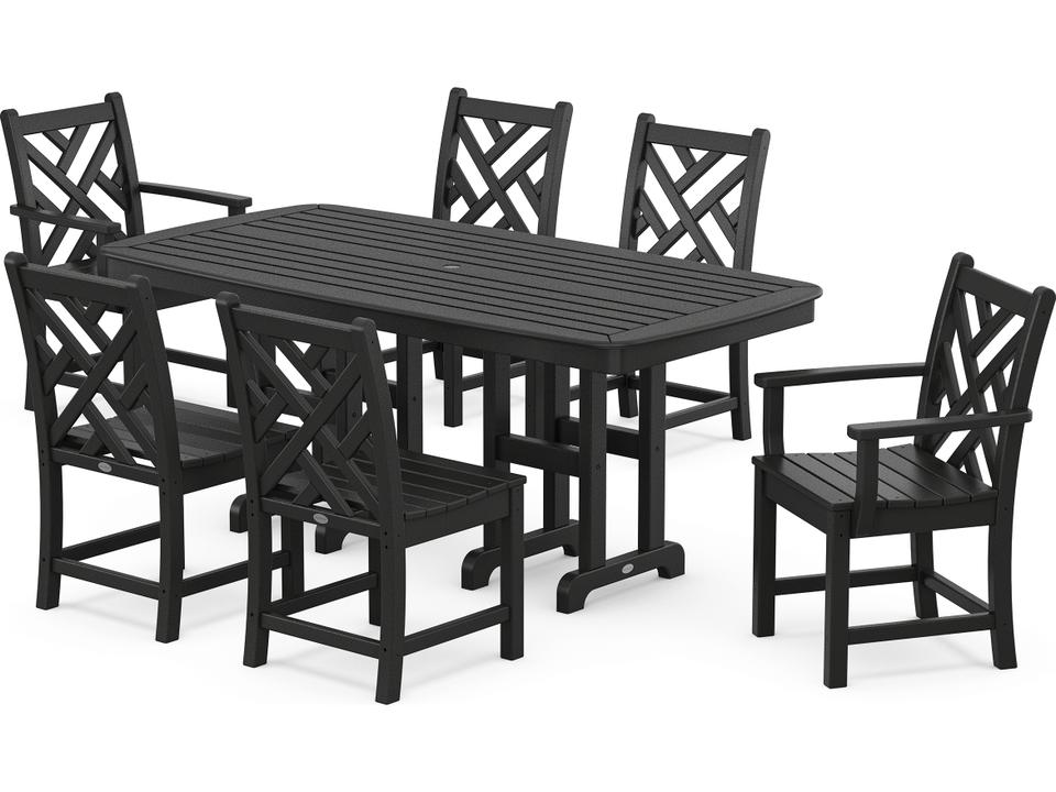 POLYWOOD Chippendale 7-Piece Dining Set Recycled Plastic Lumber