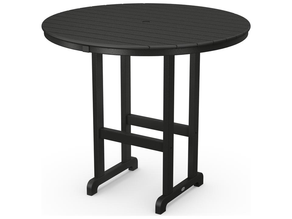 Traditional Recycled Plastic Round Patio Bar Height Table