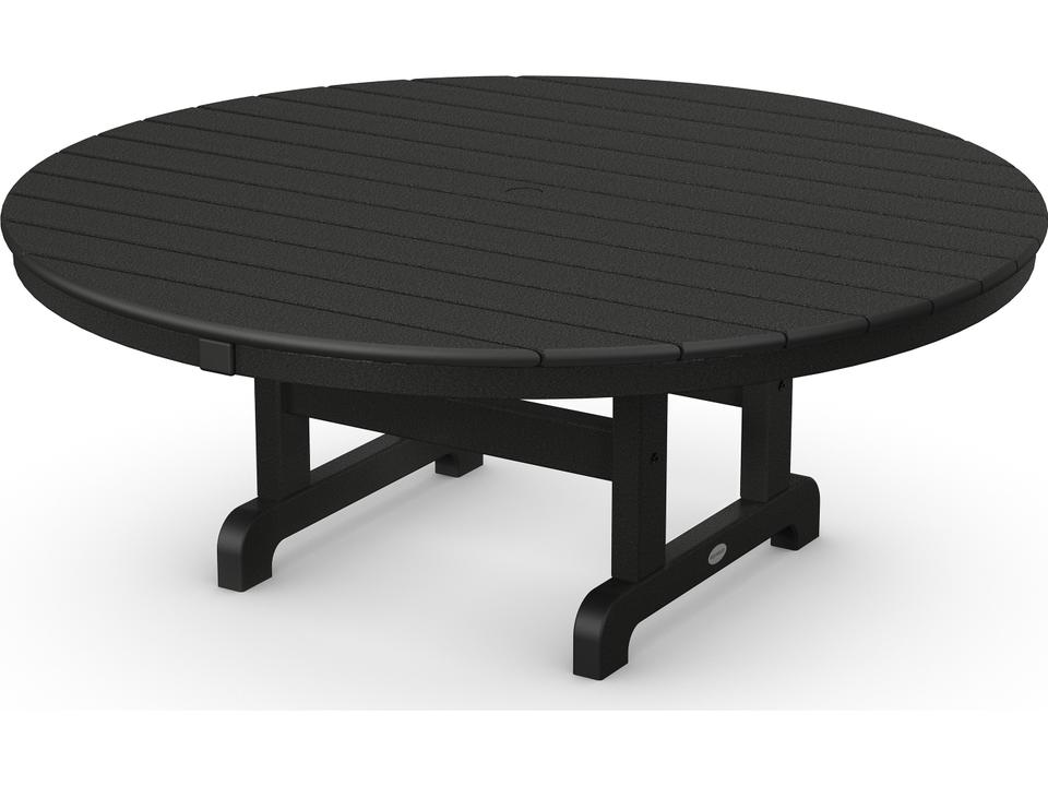 POLYWOOD 48-Inch Round All-Weather Conversation Table with Umbrella Hole