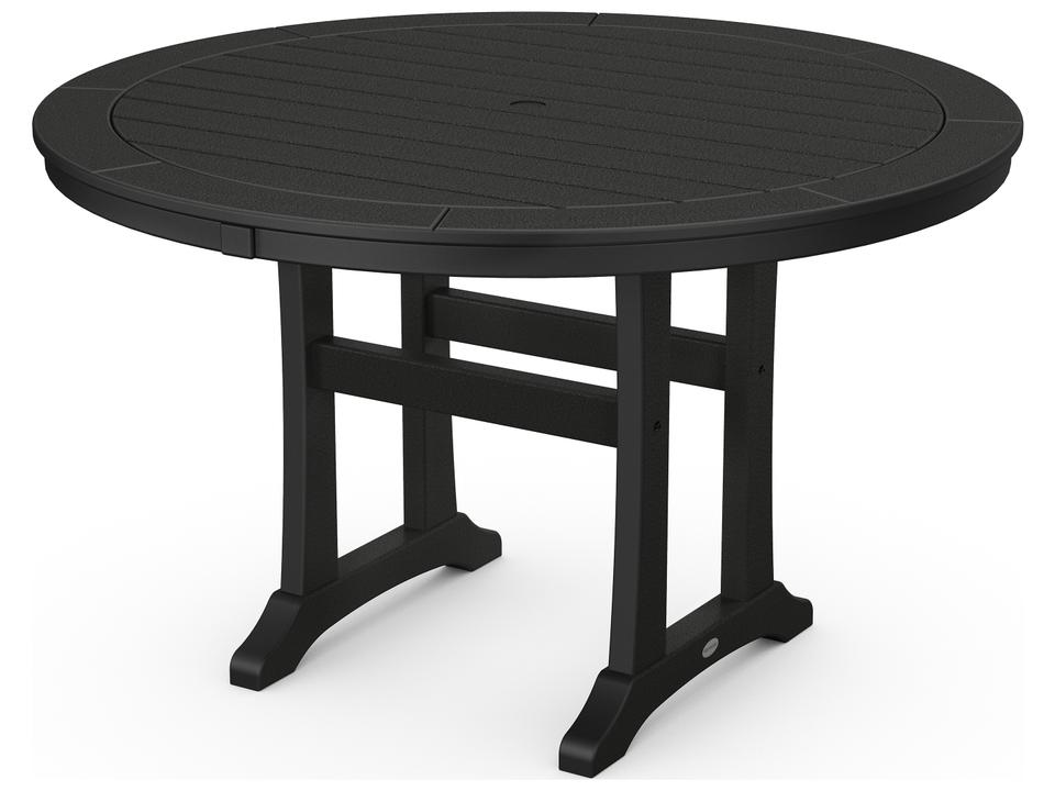 Nautical Recycled Plastic Round Outdoor Dining Table