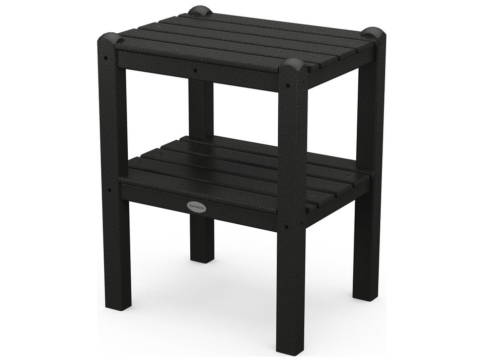 POLYWOOD Traditional Rectangular Two Shelf End Table