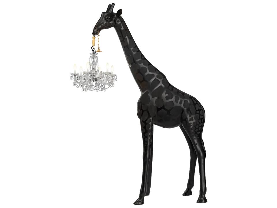 Giraffe In Love Outdoor Floor Lamp 6-Light in Black by Marcantonio