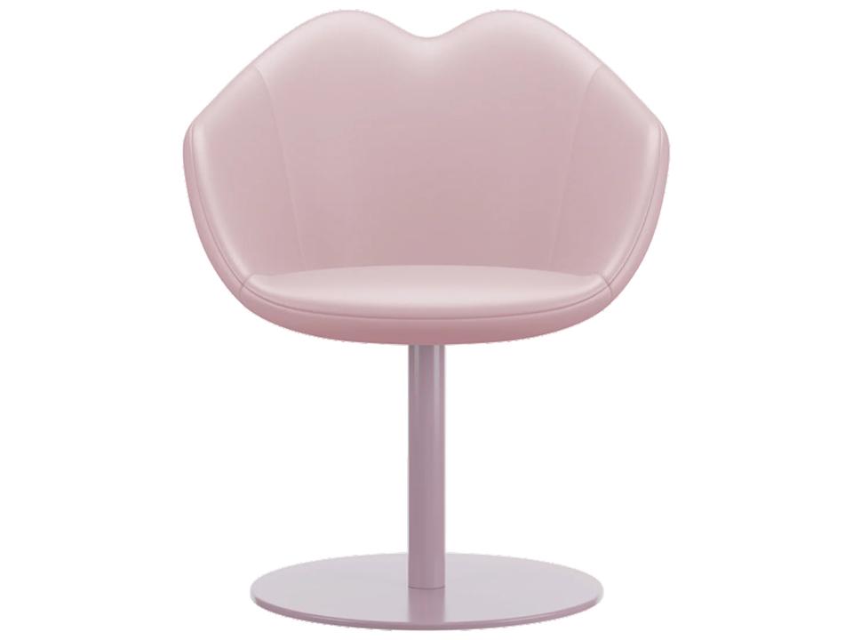 XOXO Pink Leather Arm Dining Chair with Four Legs