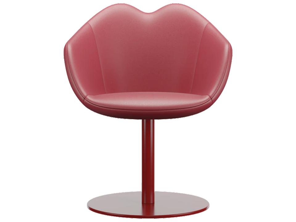 XOXO Red Leather Arm Dining Chair by Nika Zupanc