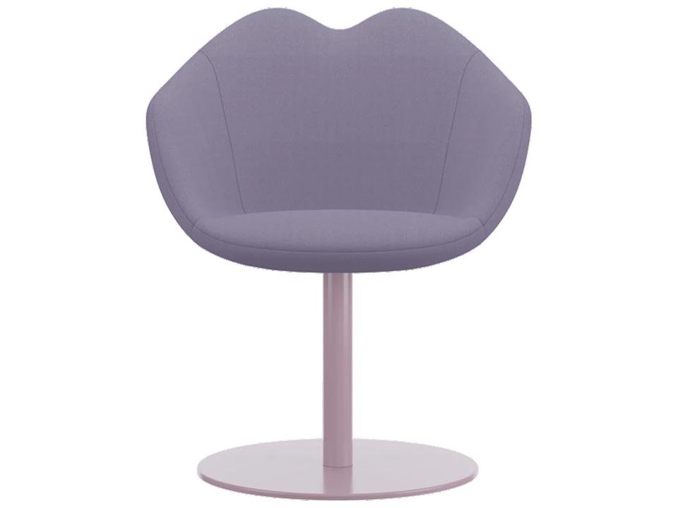 XOXO Pink Upholstered Dining Armchair with Round Base