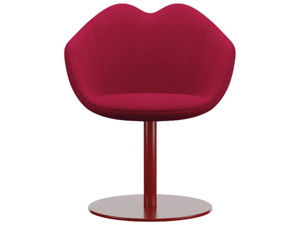 XOXO Red Upholstered Swivel Arm Dining Chair by Nika Zupanc