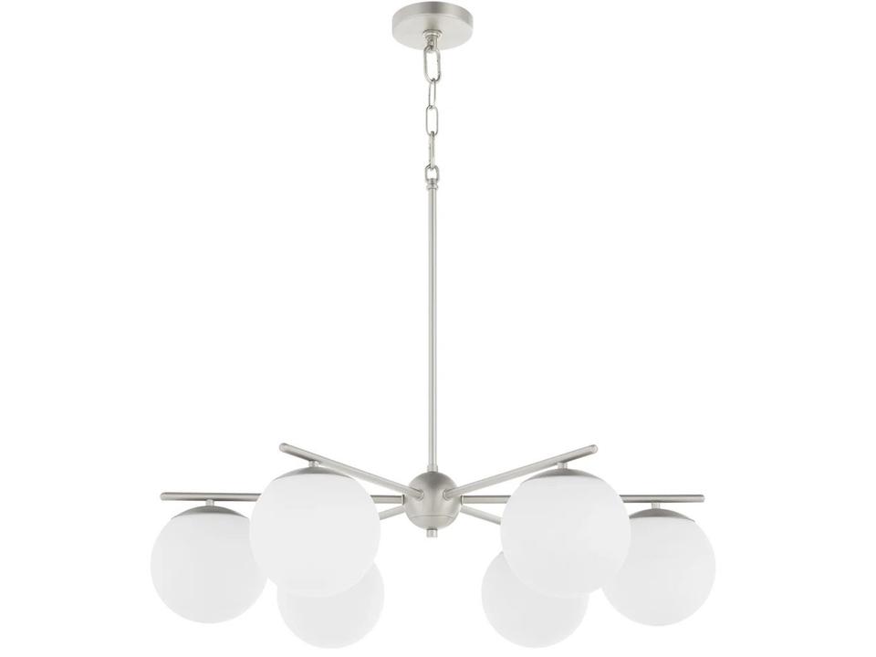 Jasper 6-Light Satin Nickel Steel Globe Chandelier