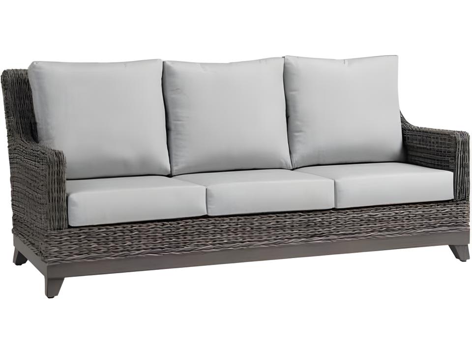 Boston Outdoor Sofa in Ash Grey and Smoke Grey Resin Wicker