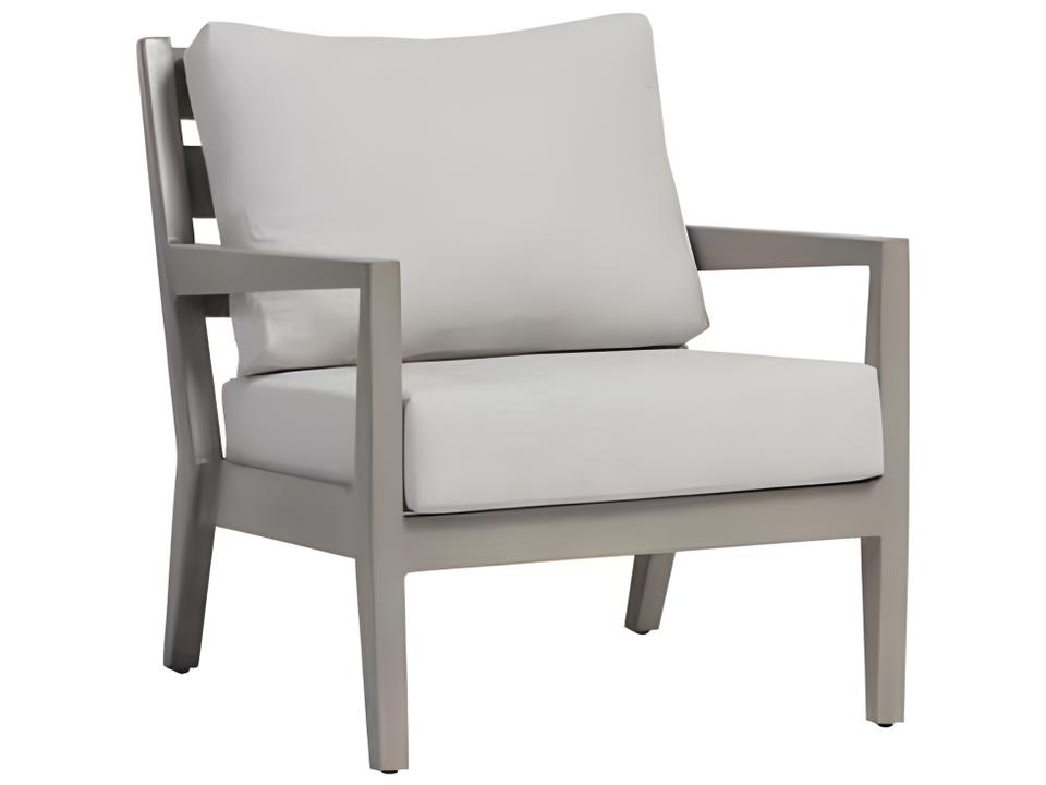 Lucia Silver Pearl Aluminum Cushion Lounge Chair