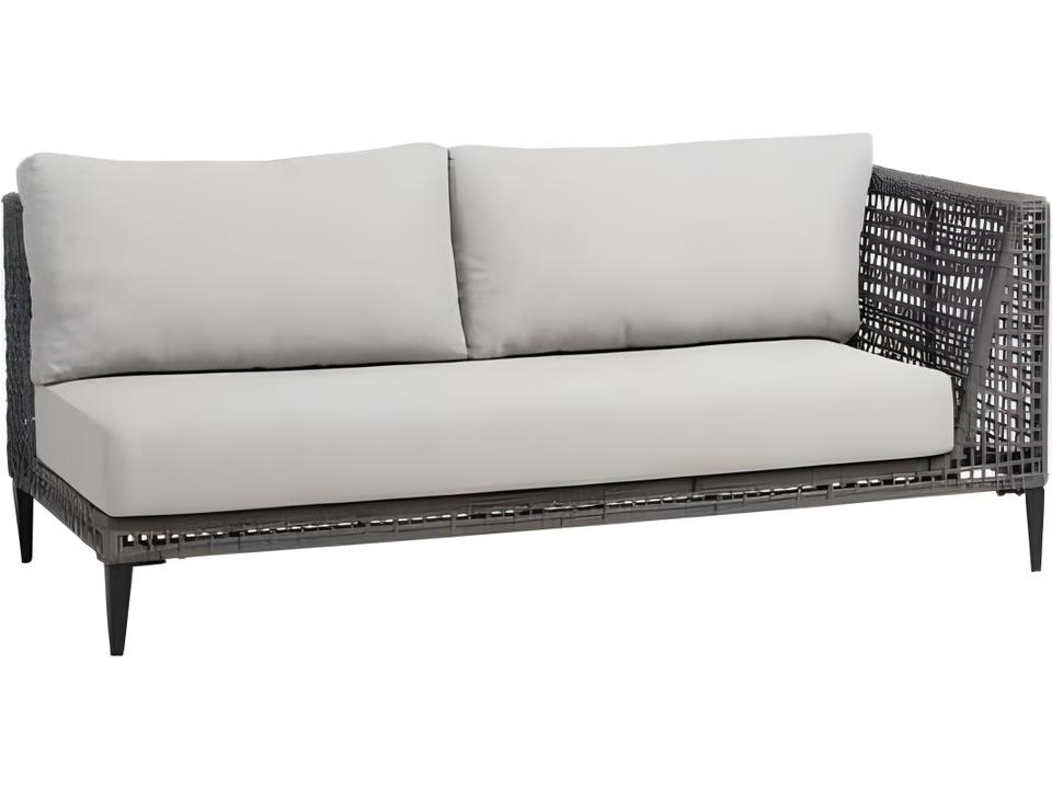 Genval Silver Black Aluminum Cushion Loveseat