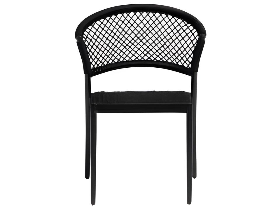 Ria Silver Black Aluminum Strap Dining Chair
