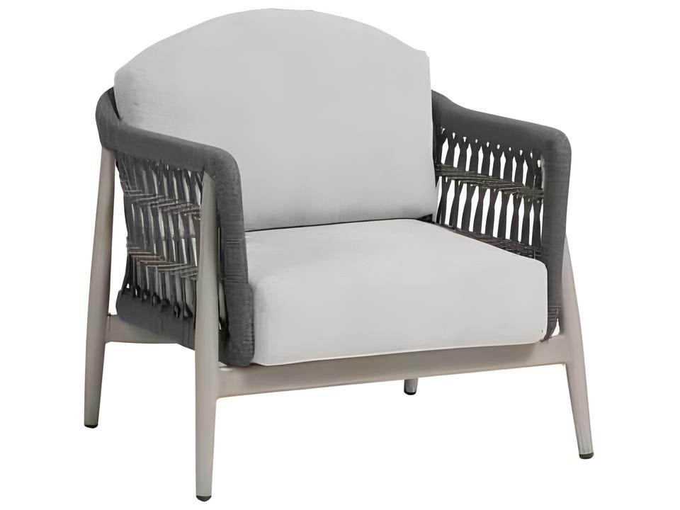 Coconut Grove Aluminum Outdoor Lounge Chair with Durarope and Pearl Finish