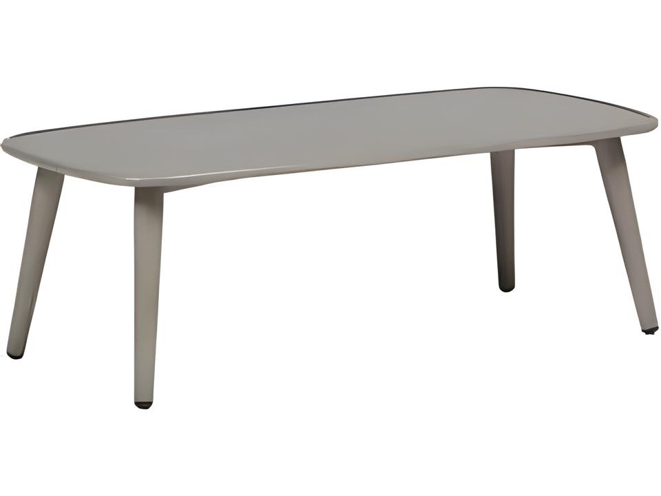 Coconut Grove Rectangular Aluminum Coffee Table in Pearl