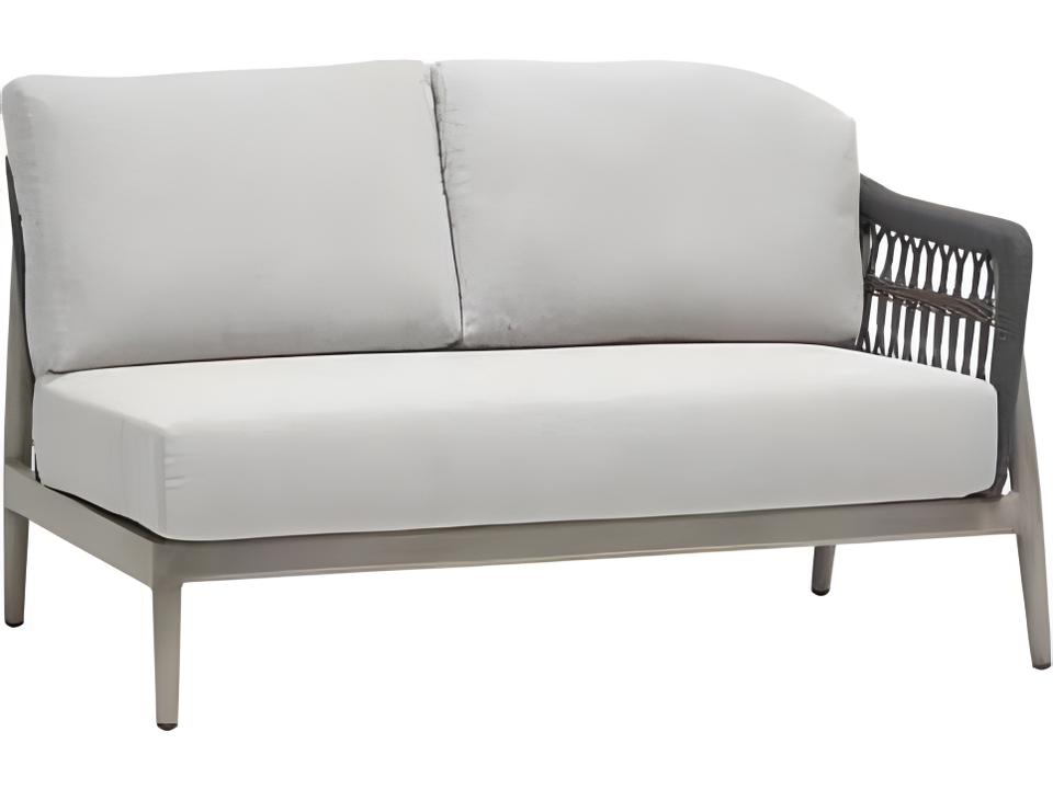 Coconut Grove 2-Seat Loveseat with Pearl Aluminum Frame and Lithium Pearl Durarope