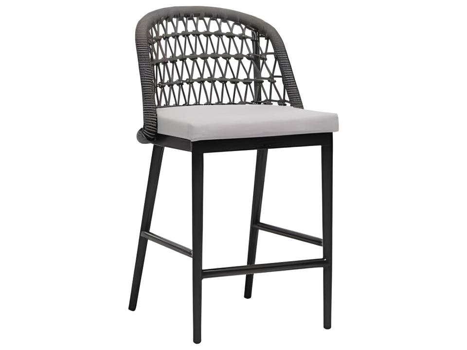 Poinciana Outdoor Aluminum and Durarope Counter Stool