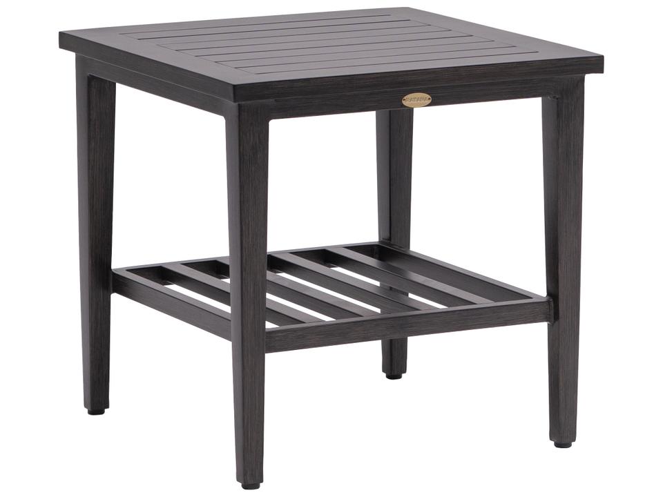 Cabo San Lucas Aluminum Square End Table in Rusty Umber