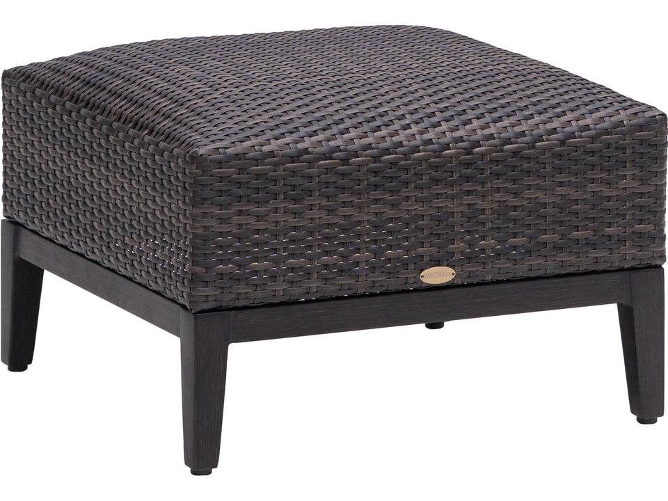 Biltmore Outdoor Aluminum Wicker Ottoman in Wild Truffle and Rusty Umber