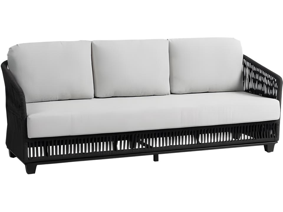 Gemelli Outdoor Sofa in Diva Night Aluminum and Cobblestone Durastrap