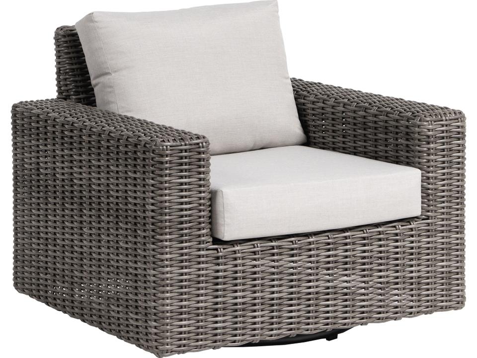 Mission Hill Outdoor Wicker Cushion Swivel Gliding Lounge Chair