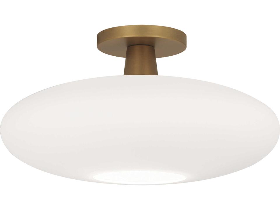 Rico Espinet Ovo 1-Light Aged Brass Round Semi Flush Mount