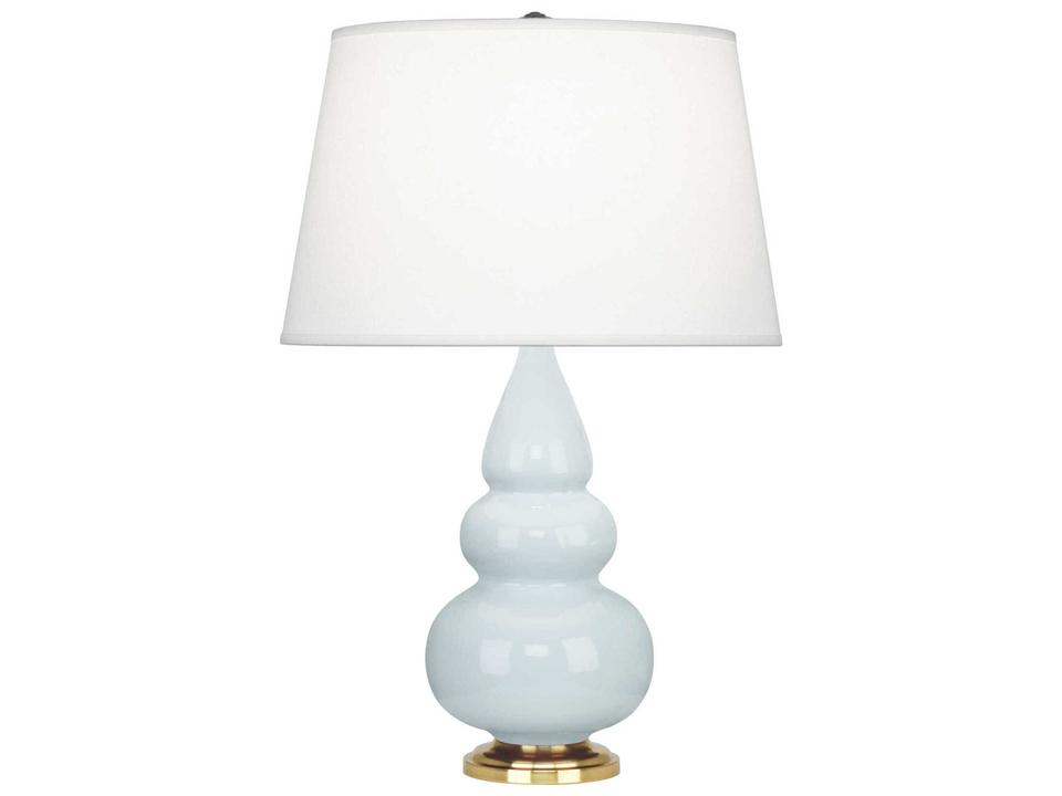 Small Triple Gourd Baby Blue Glazed Table Lamp