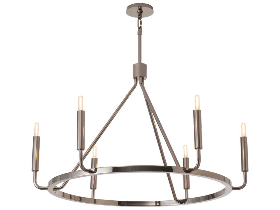 Mavisten Edition Carbonia 6-Light Chandelier in Black Chrome