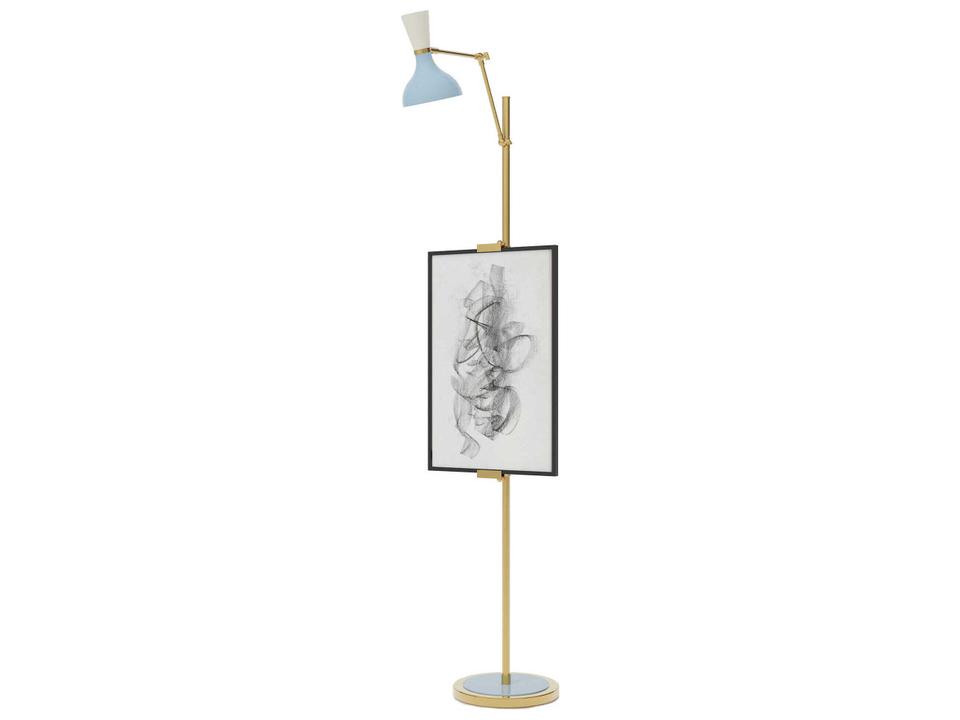 Clare Baby Blue Lily Floor Lamp with Dimmer