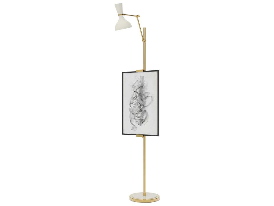 Clare Lily White Adjustable Floor Lamp Artist Easel Style