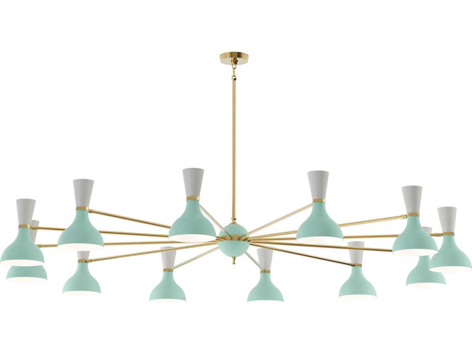 Clare 12-Light Chandelier in Metal with Stem Mount
