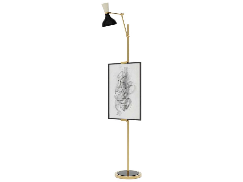 Clare Adjustable Floor Lamp in Obsidian Bone Black
