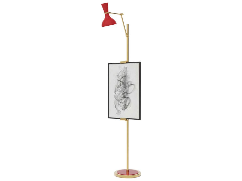 Clare Adjustable Floor Lamp with Modern Brass Base